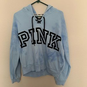 VS Pink Blue Tie Dye Hoodie